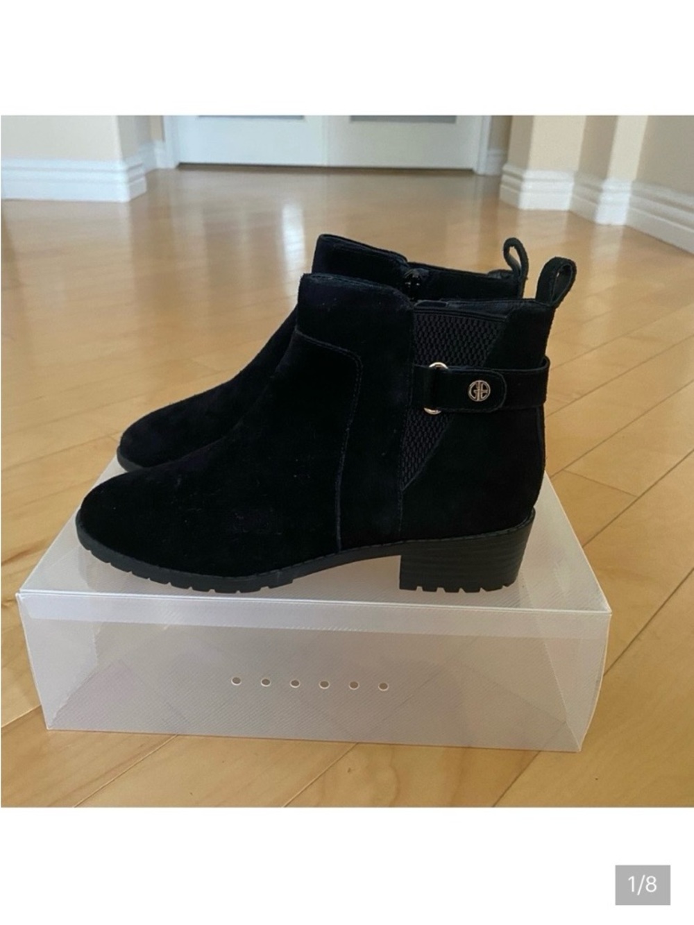 Gianni Bini Suede Leather Black Ankle Boots